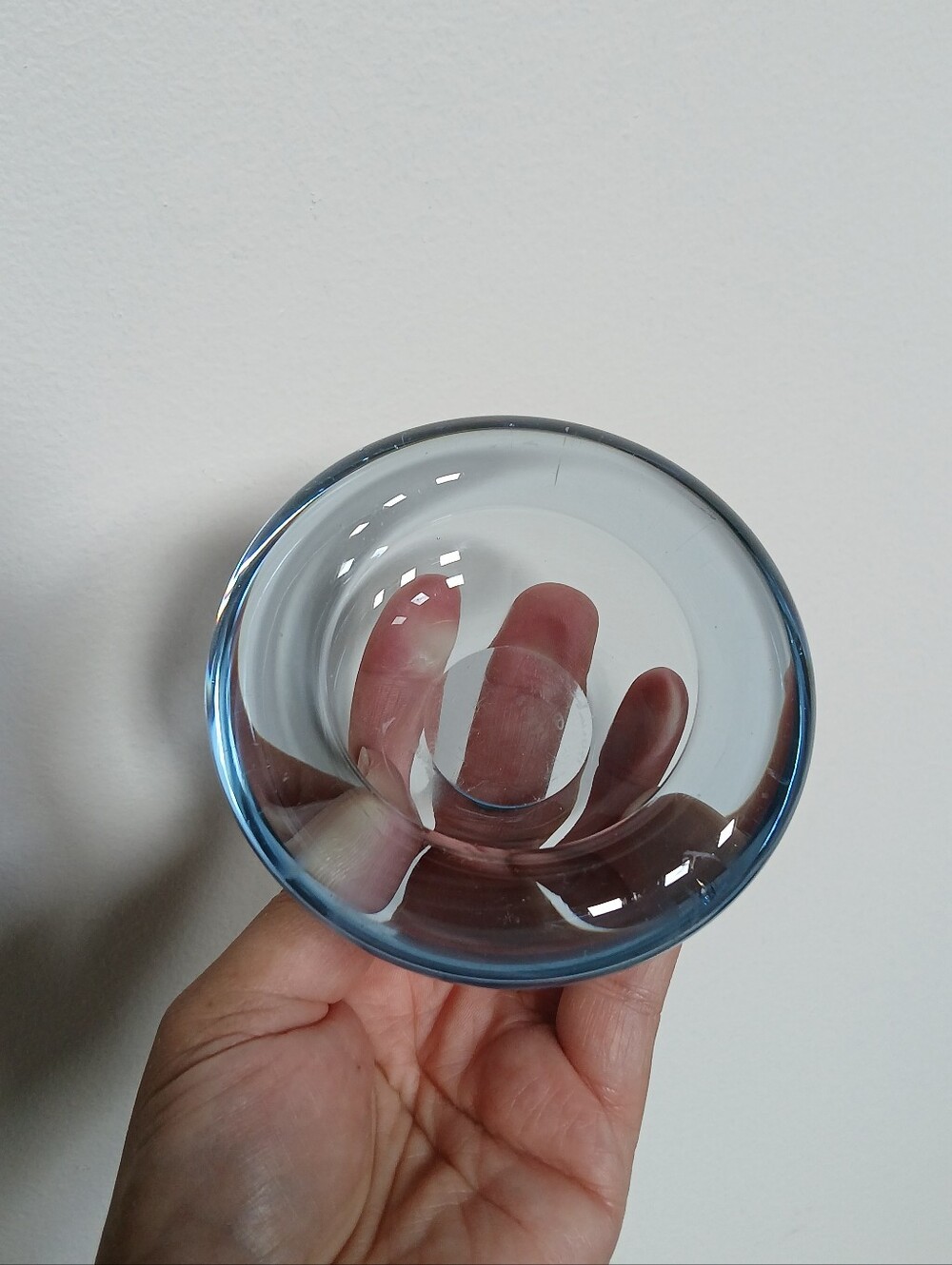 Vintage MCM Holmegaard Per Lutken Signed 4" Blue Art Glass Bowl Denmark - Picture 15 of 16